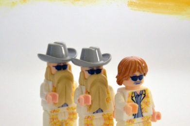 ZZ Top Lego minifigure created by Bloom Design, Billy Gibbons, Dusty Hill, Frank Beard
