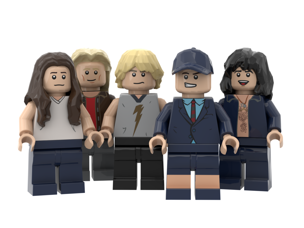 AC/DC minifigs exclusively printed on Lego parts